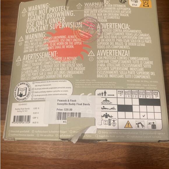 SUNNYLiFE Orange Color Inflatable Buddy Float Bands Sonny The Sea Creature Crab - Picture 8 of 8